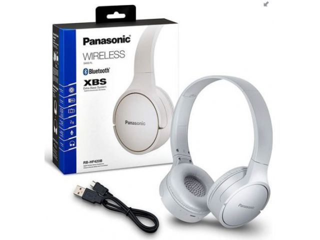 Bluetooth slušalice PANASONIC RB-HF420BE-W, naglavne, bijele