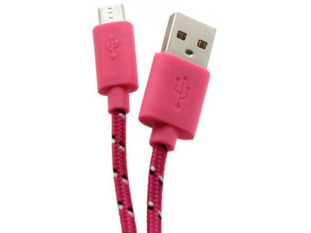 Kabel SBOX USB (m) na micro USB (m), 1m, roza