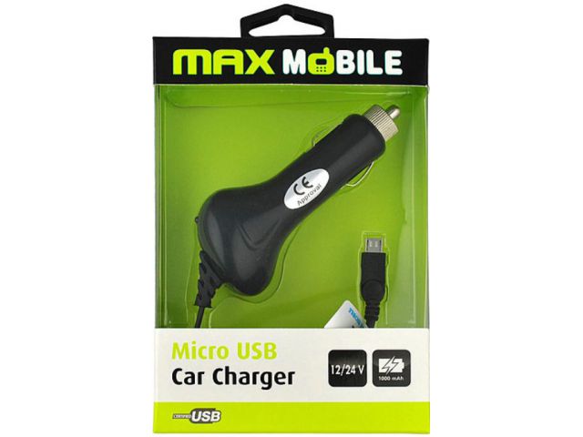 Auto punjač MAXMOBILE, microUSB, 1A