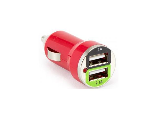 Auto punjač SBOX CC-221, 2x USB, 2.1A/1A, crveni