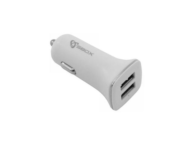Auto punjač SBOX CC-224, 2x USB, 2.4A, bijeli