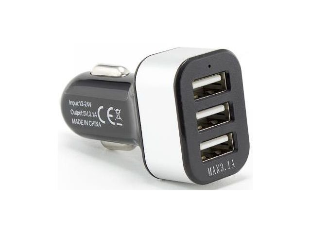 Auto punjač SBOX CC-331, 3x USB, 3.1A, crni