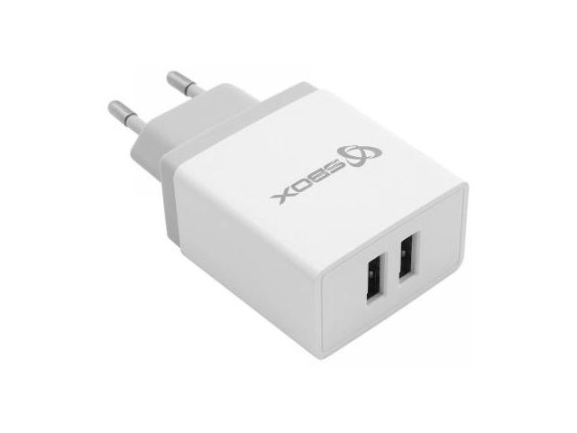 Kućni punjač SBOX HC-21, 2x USB (2.1A/1A), bijeli