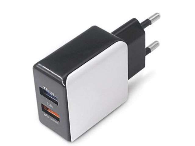 Kućni punjač MS POWER Z115, 2.4A, 5V, 2xUSB, crni