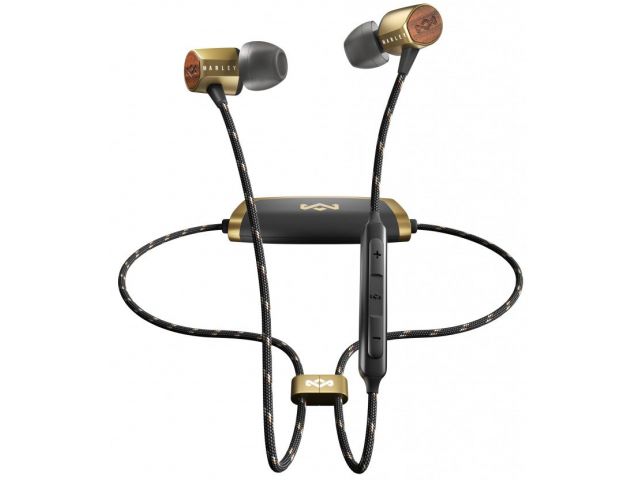 Bluetooth slušalice HOUSE OF MARLEY Uplift, In-ear, bežične, drvo, crno-zlatne