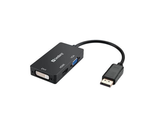 Adapter SANDBERG DP (m) na HDMI (ž) + DVI (ž) + VGA (ž)