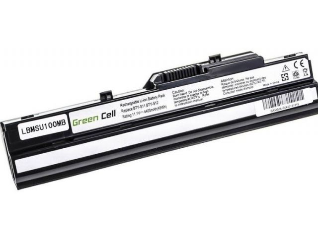 Baterija za laptop GREEN CELL (MS06) baterija 4400mAh, 11.1V za  MSI Wind U91 L2100 L2300 U210 U120 U115 U270