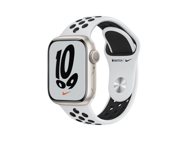 Pametni sat APPLE Watch Nike Series 7 GPS, 41mm Starlight Aluminium Case with Pure Platinum/Black Nike Sport Band - Regular (mkn33vr/a)