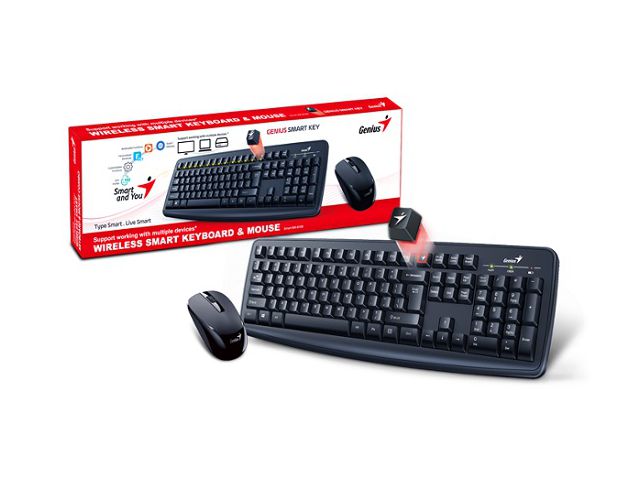 Tipkovnica + miš GENIUS Smart KM-8100, bežični, crni