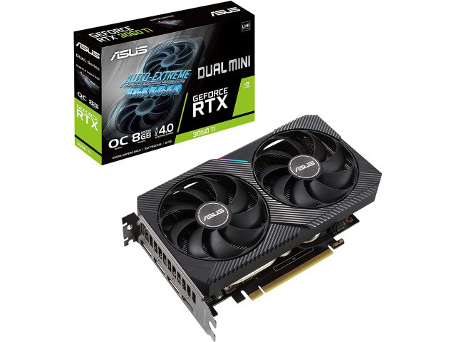 Grafička kartica ASUS nVidia GeForce DUAL-RTX3060TI-O8G-MINI-V2, 8 GB GDDR6, LHR