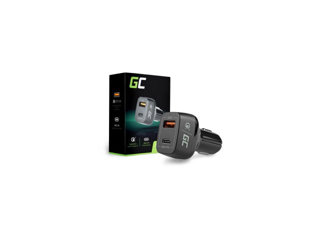 Auto punjač GREEN CELL CAD33, 1×USB-C, 1× USB Quick Charge