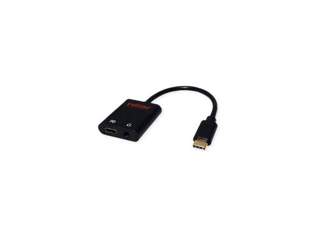 Audio adapter ROLINE, USB-C(m) na 3.5mm/USB-C(m), 0.13m, Power Delivery