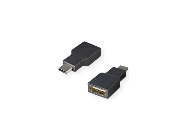 Video adapter ROLINE, USB-C(m) na HDMI(ž), pozlaćeni konektori, crni