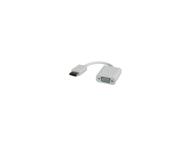 Video adapter ROLINE DisplayPort DP(m) na VGA(ž) v1.2, 0.15m, bijeli