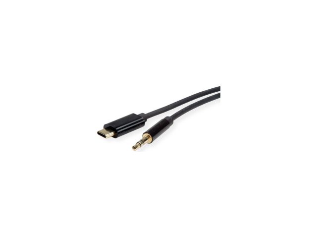 Audio kabel ROLINE, USB-C - 3.5mm, M/M, 1.8m, crni