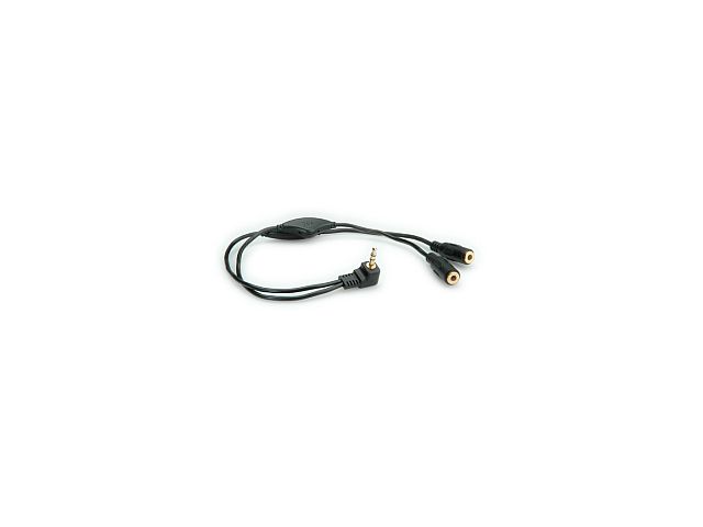 Audio kabel ROLINE 3.5mm(m) na 2×3.5mm(ž), kontrola glasnoće, 0.3m, crni