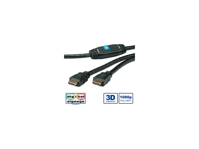 Video kabel ROLINE HDMI kabel sa mrežom, HDMI M - HDMI M, 30m, sa pojačanjem