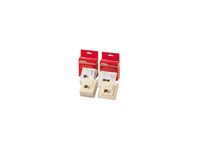 Priključnica ROLINE STP 2×RJ45 priključnica Cat.5e/ClassD podžbukna, oklopljena, Ivory