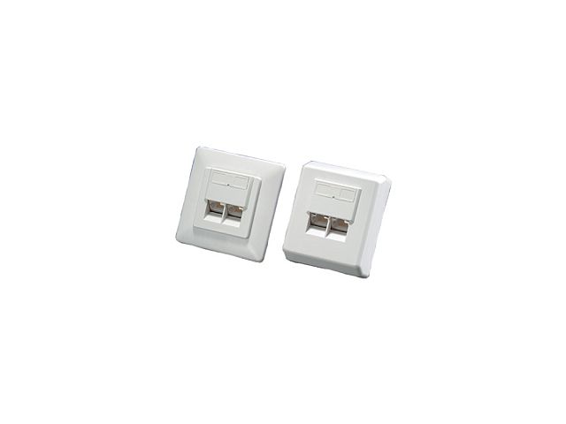 Priključnica ROLINE STP 2×RJ45 priključnica Cat.6/ClassE podžbukna, oklopljena, Ivory