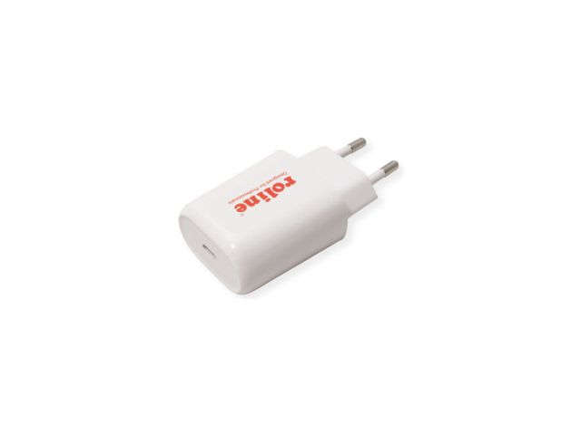Kućni punjač ROLINE USB zidni punjač 1-port (1×USB-C, QC4.0), 18W