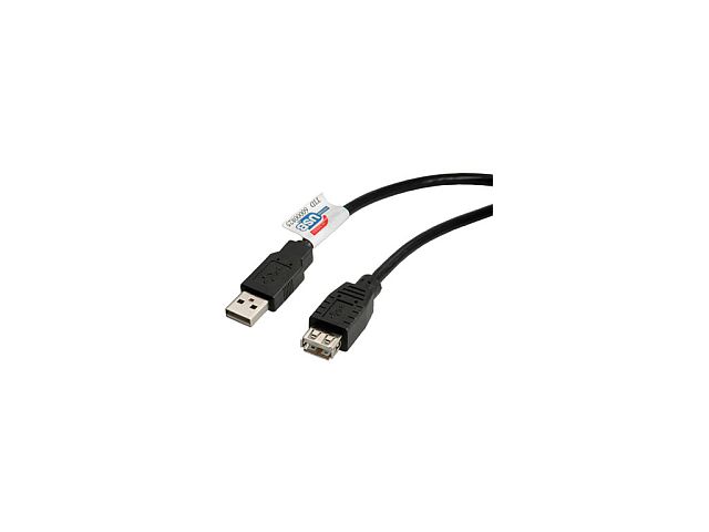 Kabel ROLINE USB-A(m) 2.0 na USB-A(m), 1.8m, produžni, crni