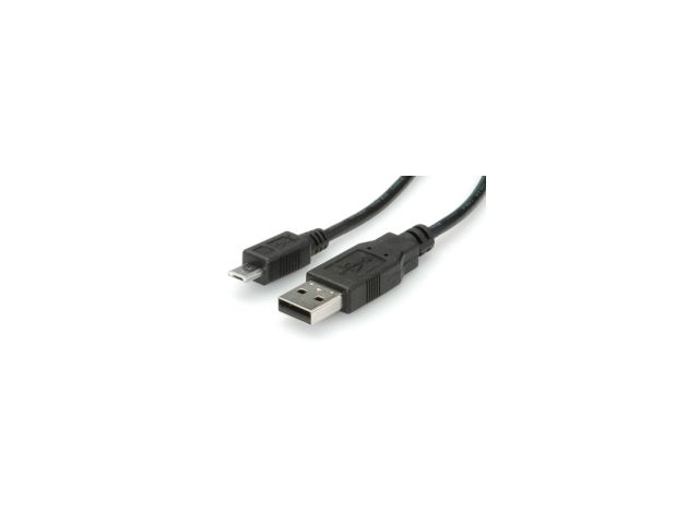 Kabel ROLINE USB2.0 kabel TIP A(M) na Micro B(M), 0.8m, crni