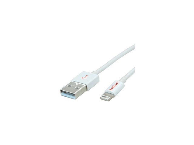 Kabel ROLINE Lightning(m) na USB-A(m) 2.0, 1.8m, bijeli