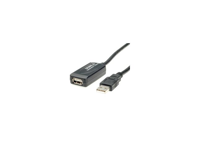 Kabel ROLINE USB2.0 produžni kabel, aktivni, 15m, crni