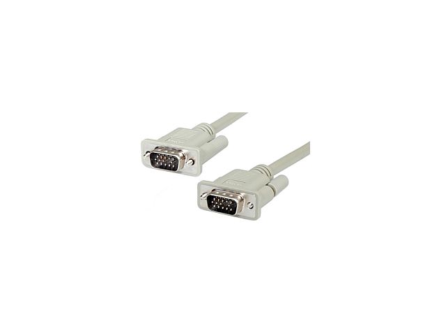 Video kabel ROLINE VGA(m) na VGA(m), 3.0m, HD15, sivi