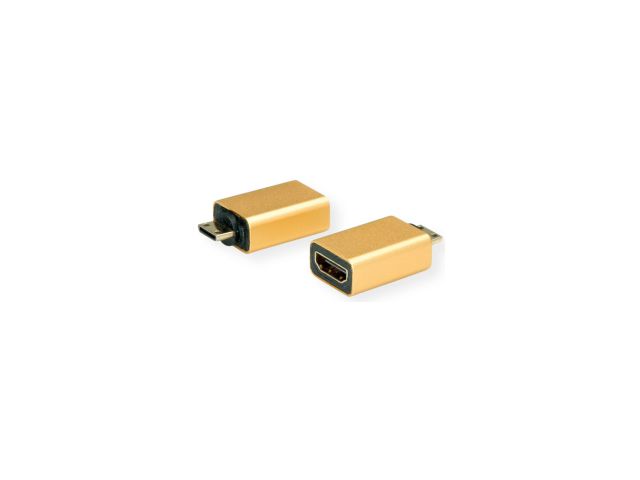 Video adapter ROLINE GOLD Mini HDMI(m) na HDMI(ž), zlatni