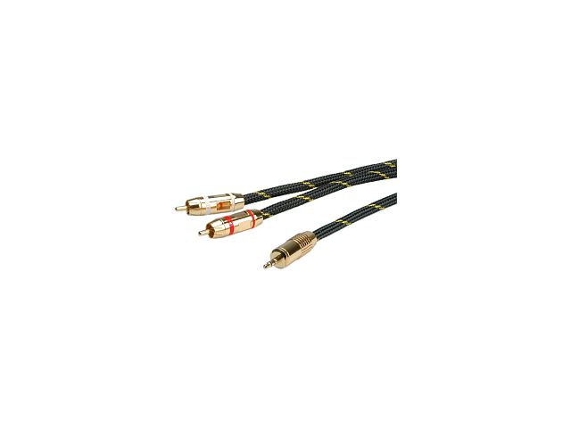 Audio kabel ROLINE GOLD 3.5mm(m) na 2xRCA(m), 2.5m, zlatni