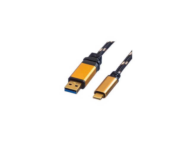 Kabel ROLINE GOLD USB3.1 Gen2 kabel TIP A-C M/M, 1.0m, crno/zlatni