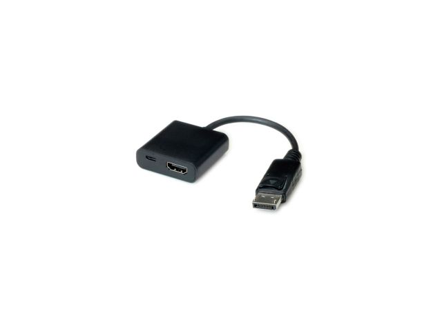 Video adapter ROLINE VALUE DisplayPort DP(m) v1.2 na HDMI(ž), 0.15m, crni