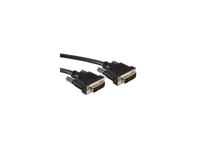 Video kabel ROLINE VALUE DVI kabel, DVI-D (24+1) Dual Link, M/M, 5.0m, crni