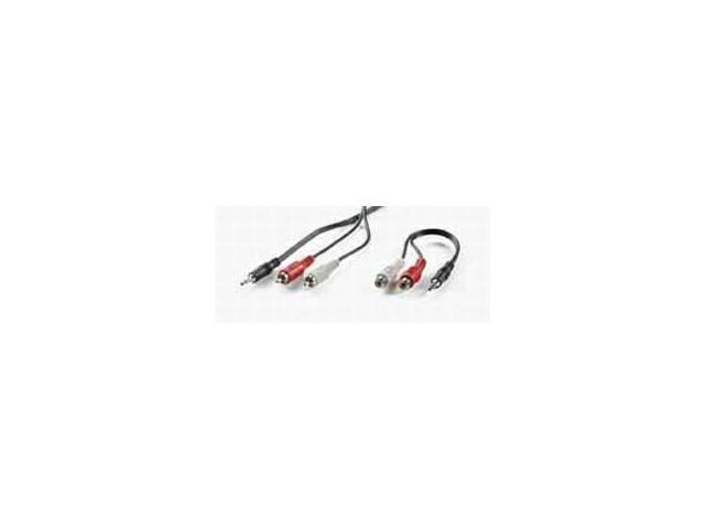 Audio kabel ROLINE VALUE 3.5mm(m) na 2×Chinch(ž), 0.2m, crni