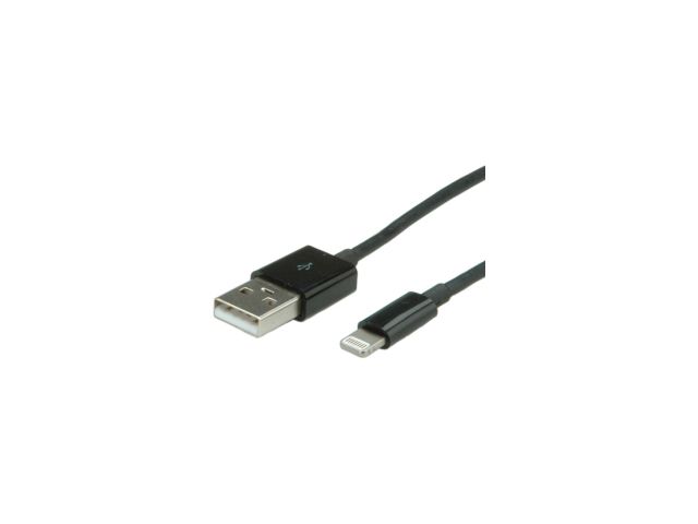 Kabel ROLINE VALUE Lightning na USB kabel za iPhone/iPad/iPod, 1.0m, crni