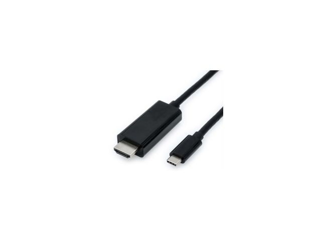 Video kabel ROLINE VALUE USB-C - HDMI kabel, M/M, 2.0m, crni