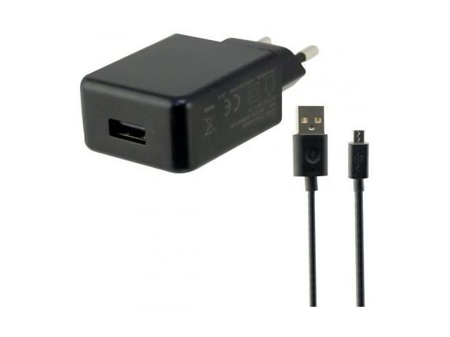 Punjač KSIX, putni, Micro USB, 2A, crni