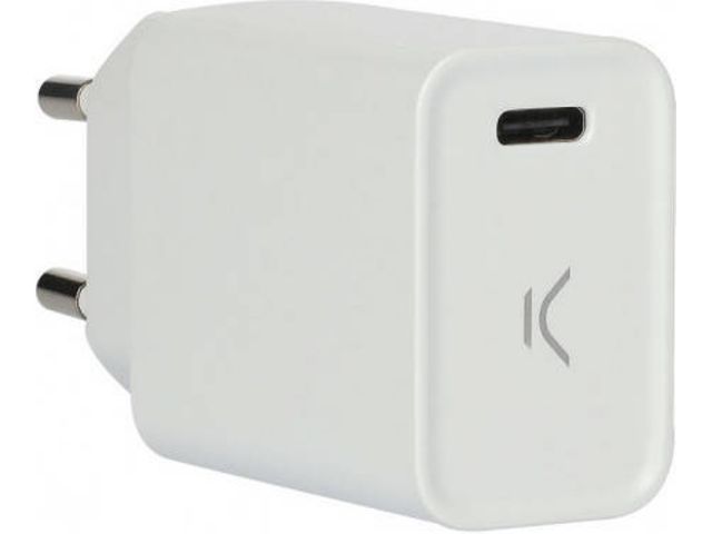 Zidni punjač KSIX, USB-C 20W PD, bijeli