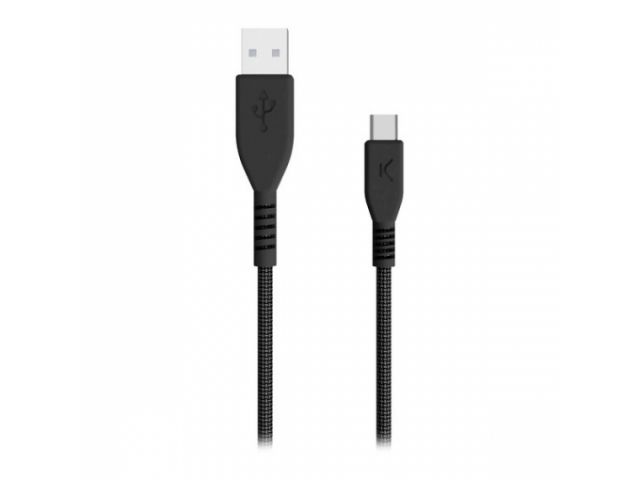Kabel KSIX, za prijenos podataka, armor, USB Type C na Type A, 18W, crni