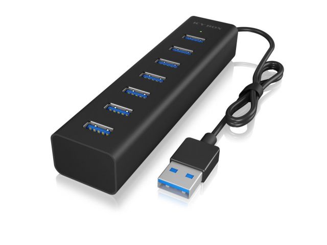 USB HUB ICY BOX IB-HUB1700-U3, 7-port, 7x USB Type-A, 5V/3A power adapter