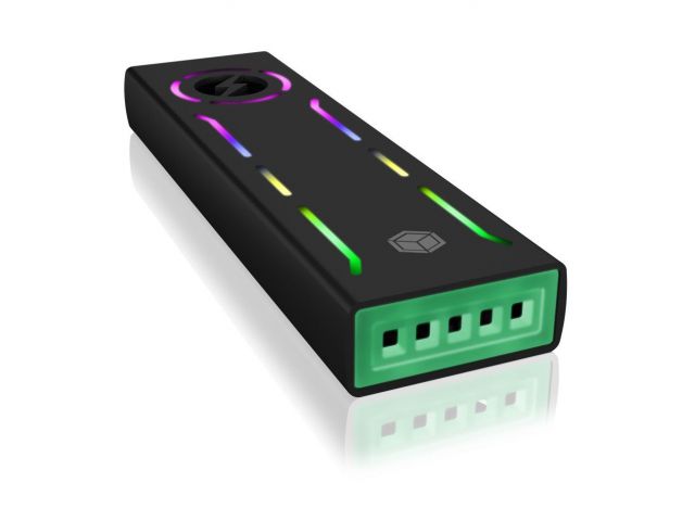 Kućište za SSD disk ICY BOX IB-G1826MF-C31, M.2 NVMe na USB-C 3.1 (Gen 2), ventilator, ARGB