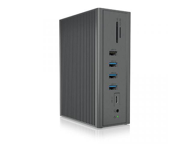 Docking stanica ICY BOX IB-DK2262AC, 1x USB-C power delivery, 1x USB-C, 3x USB-A 3.0, 3x USB-A 2.0, 1x SD, 1x microSD, 1x RJ45, 1x 3.5mm, 2x HDMI, 1x VGA