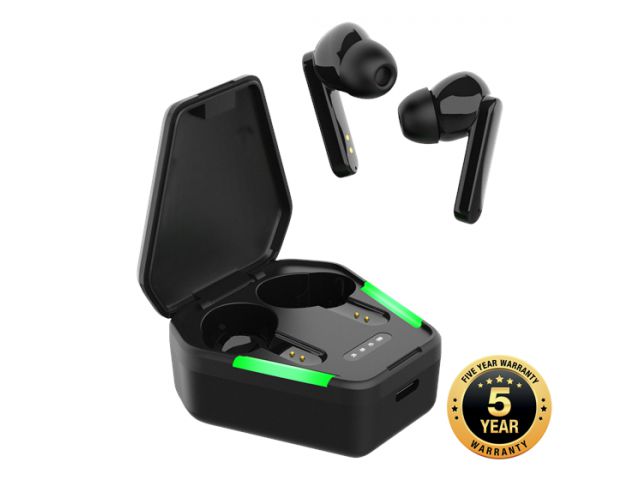 Bluetooth slušalice STREETZ TWS-115, GAMING, mikrofon, Bluetooth 5.0, crne