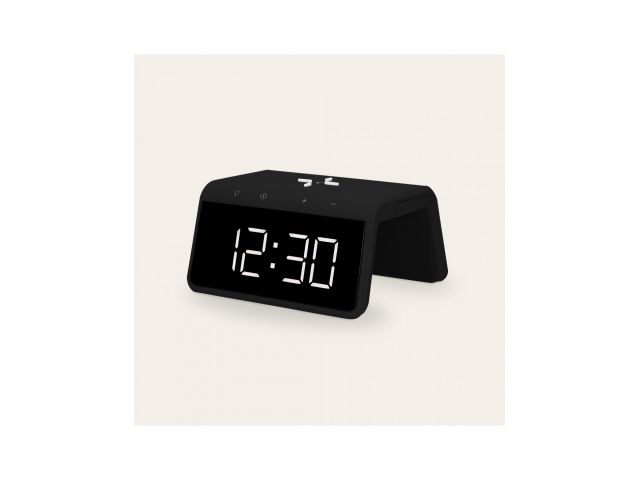 Alarm budilica KSIX sa brzim bežičnim punjačem, 7.5W-10W, noćno svijetlo