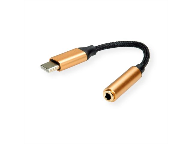 Audio adapter ROLINE GOLD, USB-C - 3.5mm audio, M/F, 0.13m
