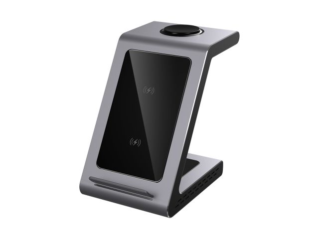 Bežični punjač PRESTIGIO ReVolt A8, 3-u-1, 7.5W/10W, za iPhone, Apple Watch, AirPods