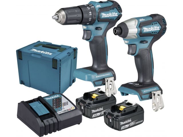 Set MAKITA DLX2221JX2, (DHP483Z, DTD155, BL1830Bx2, DC18RC, kofer)