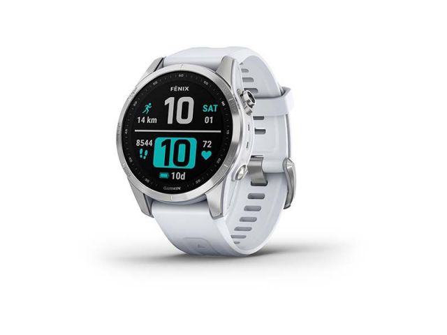 Pametni sat GARMIN Fenix 7S, 42mm, Stainless Steel, bijeli remen (010-02539-03)