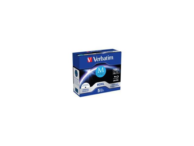 Blu-ray medij VERBATIM M-Disc BD-R XL, 100 GB, 4×, 5 kom, Inkjet Printable 